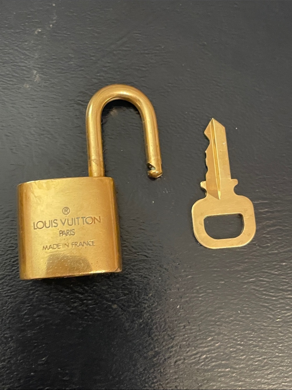 Louis Vuitton Gold Padlock with LV Monogram Authentic Key 301 - Picture 3 of 6